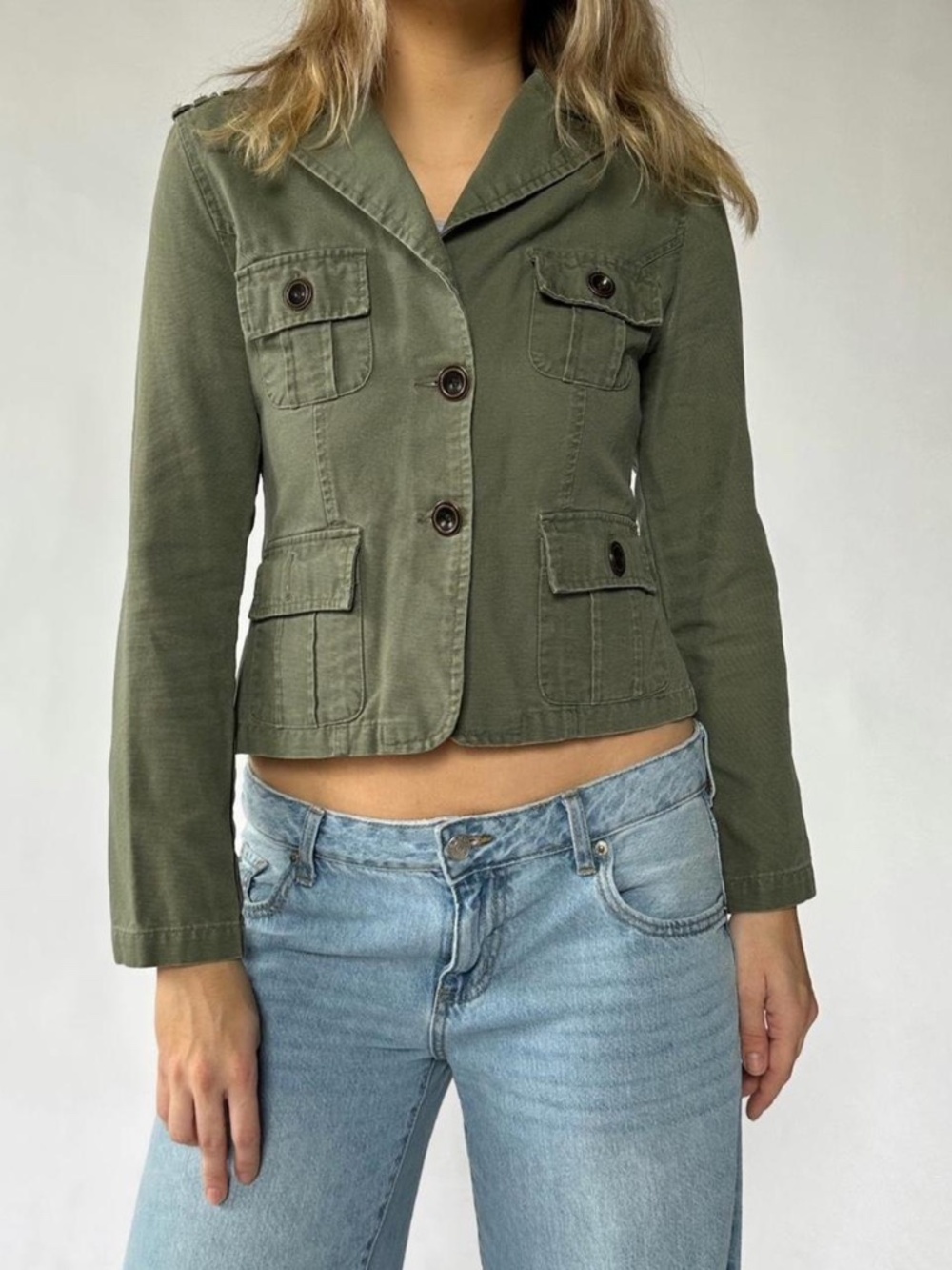 Military Jacket Utility Green 2000's Star Jeans Small